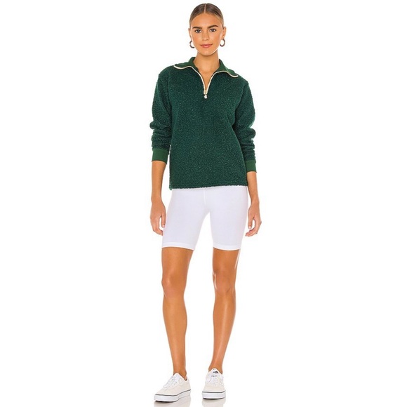DONNI. Curly Half Zip Pullover in Green S - Picture 4 of 9